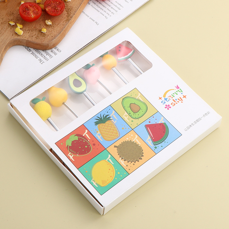 Productos transfronterizos 304 cucharas de acero inoxidable, cucharas de café, patrón de fruta, pastel, postre, cucharas y tenedores, set de regalo