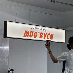 American retro corrugated acrylic light box double-sided hanging light plate luminous billboard hanging door sign custom