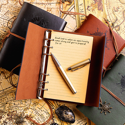 Retro European pirate strap notebook creative nautical travel ledger loose-leaf portable diary