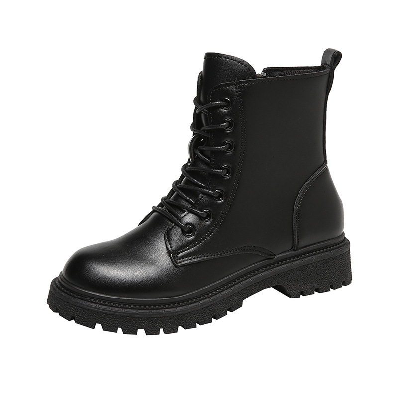 Women's Martin British Style 2025 New Thin Student Korean Version Internet Celebrity Autumn Leather Ankle Boots Trendy_vogvips.com