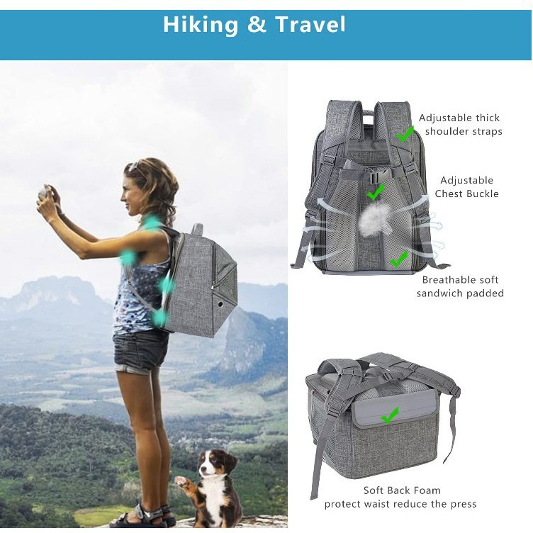 Mochila Expandible para Mascotas de Tela Oxford, Bolsa para Gatos de Gran Capacidad, Transpirable, para Salidas