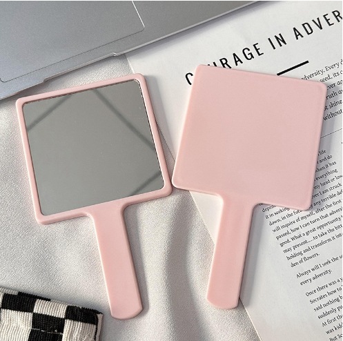 사각 핑크색 휴대용 거울