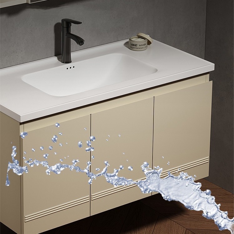 gabinete de baño de acero inoxidable simple gabinete de lavabo de cerámica integral gabinete de lavabo facial gabinete de espejo de belleza