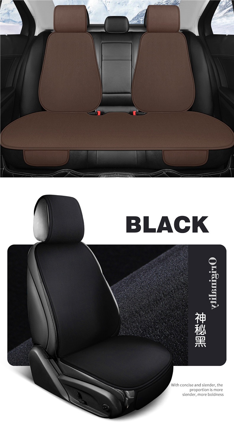Winter Car Seat Cushion Set, Warm Short Plush Three-Piece Set, Small Car Cushion, Single-Piece Plush Cushion, Winter Rear Seat Cushion