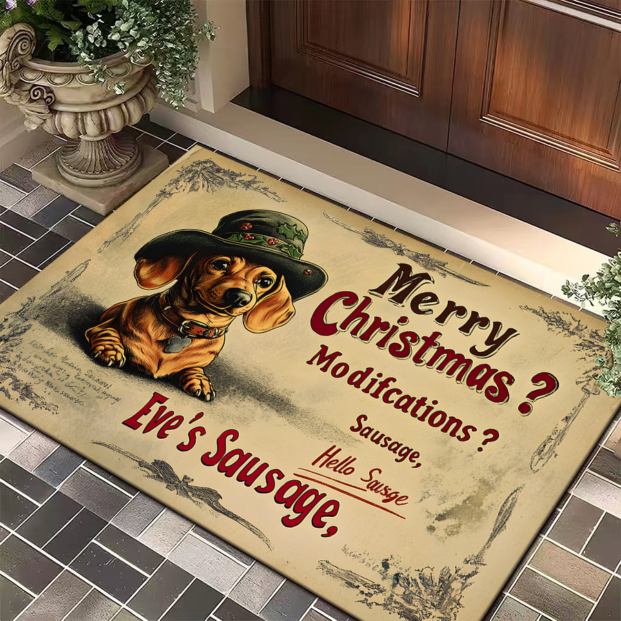 American-style cartoon dog floor mat, Christmas vintage-style decorative floor mat, lettered entryway doormat, Amazon