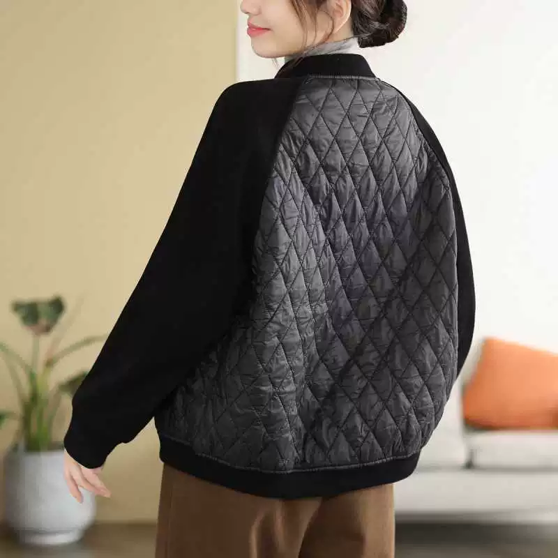 Demi-season quilted jacket, baseball uniform for leisure, increased thickness, Korean style