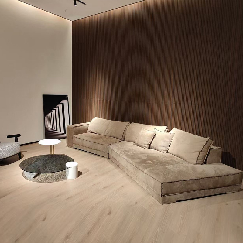 Internet celebridad nórdico tela sofá sala de estar combinación italiano minimalista pequeño apartamento en forma de esquina extraíble lavable sofá abajo