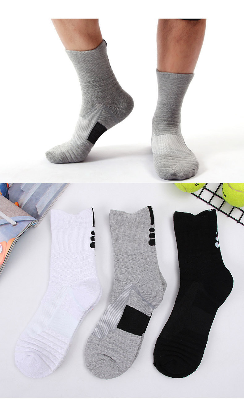 Professional sports socks men's short medium tube autumn and winter towel bottom thickened shock absorption and non-slip running basketball socks_voghion.com