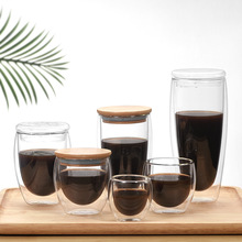 玻璃杯工廠蛋形水杯透明咖啡杯耐熱高硼硅雙層保溫玻璃杯批發杯子