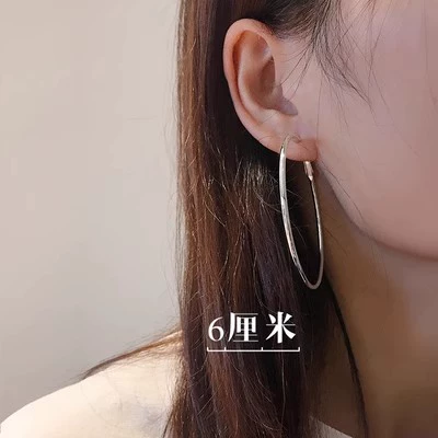 Серебряные серьги S925, булавка, простые элегантные обручи, 3–7 см