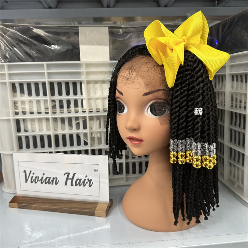 Supply 2023 New Hot Sale African Children Dreadlocks Twisted Braid Beads  Hair Accessory for Ponytail Wig Headdress Ponytail