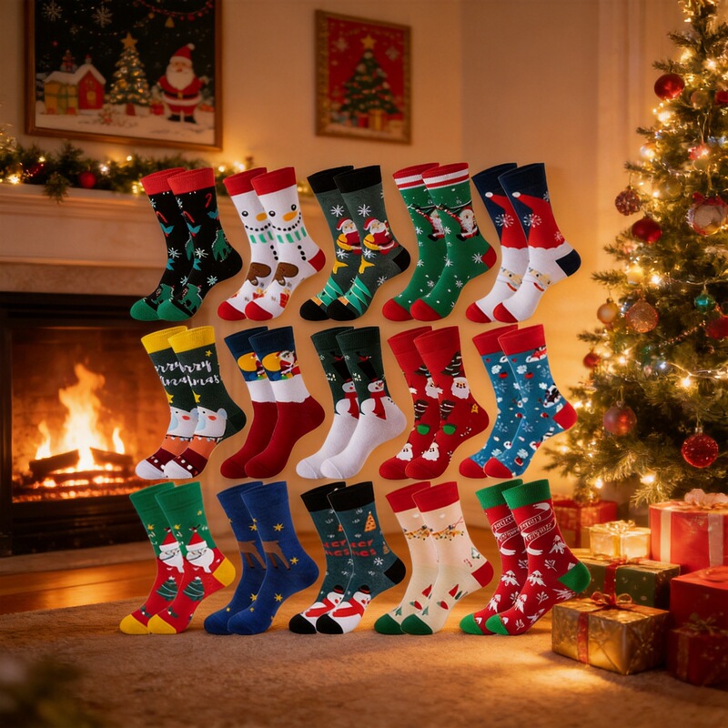 Cross-Border Christmas Socks, Festive Mid-Calf Socks, Snowman, Christmas Tree, Autumn and Winter Long Socks, Amazon Foreign Trade Cotton Socks Cross-Border Christmas Socks, Festive Mid-Calf Socks, Snowman, Christmas Tree, Autumn and Winter Long Socks, Amazon Foreign Trade Cotton Socks