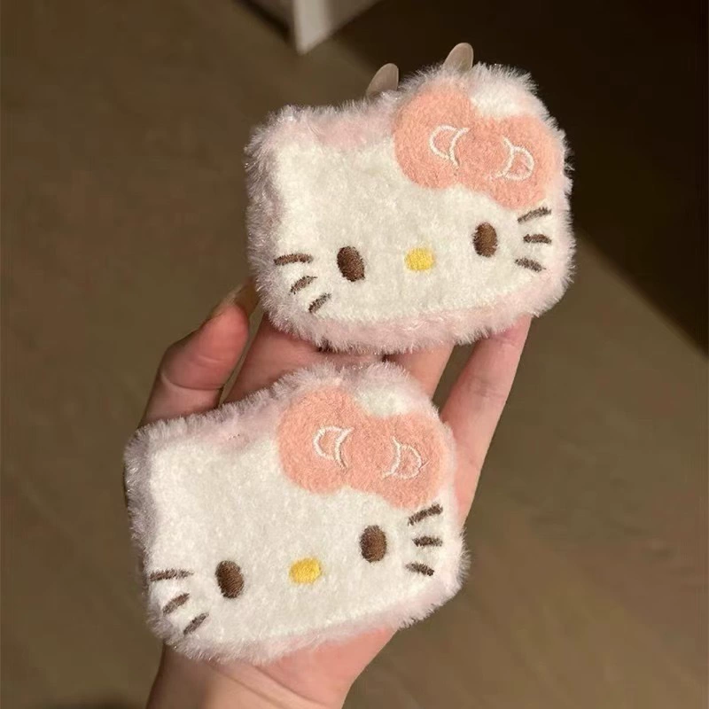 Заколка для волос (Hello Kitty) плюшевая большая фуксия, 5,3×3,8 см