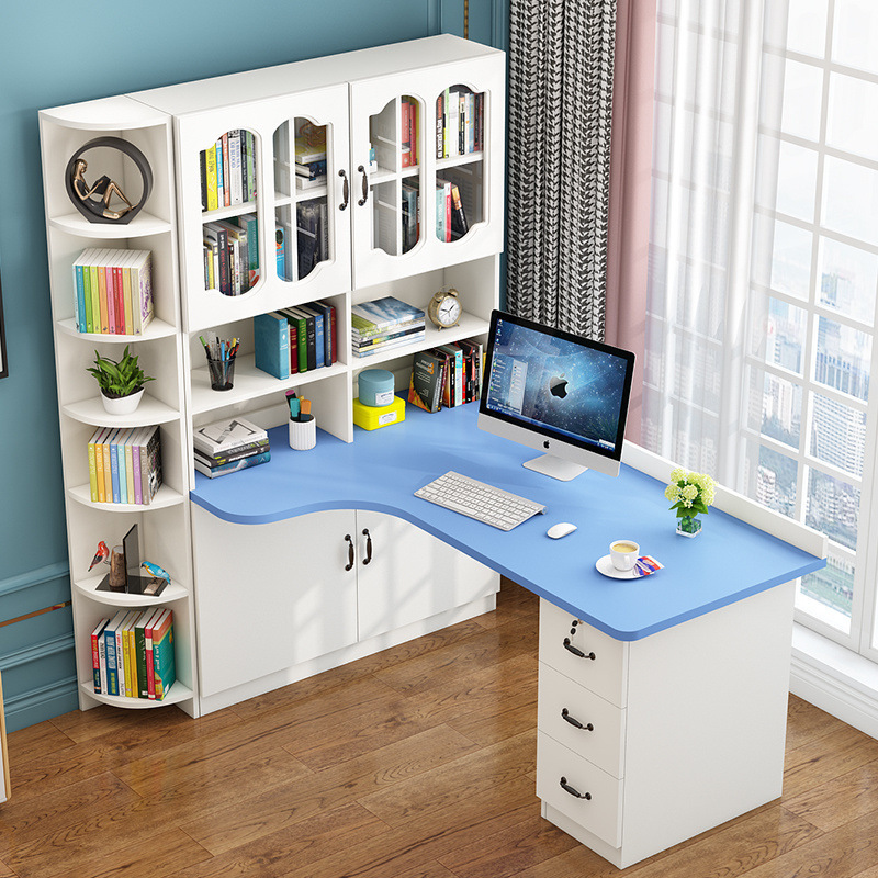 Solid Wood Computer Desk Desktop Office Desk Against the Wall Home Modern Corner Table Multi-Functional Writing Desk Study Desk