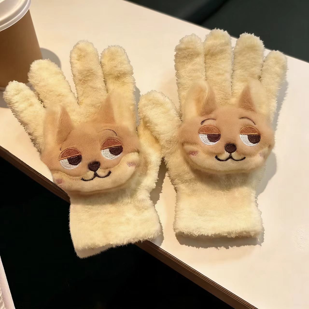 새로운 만화 커스터드 장갑 한 켤레 [개별 포장]