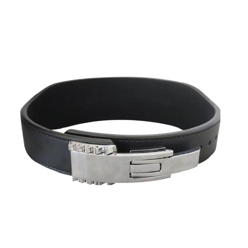 Cinturón de fitness Sentadilla de peso duro de piel de vaca cinturón de hombre pesado con hebilla de palanca cinturón de fitness de piel de vaca SBDYELANG