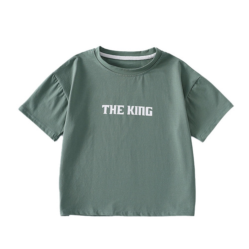 Summer Children Pure Cotton Short Sleeve T-Shirt Boys Short Sleeve 2024 Summer New Arrival Korean Style Pure Cotton A-Grade Girls Short Sleeve