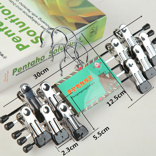 Metal Electroplating 30 Sets Rubber Pants Suspenders Rubber Pants Stand Clothes Rack Wet and Dry Dual-Use Pants Rack with Hooks Skirt Rack for Processing Wholesale