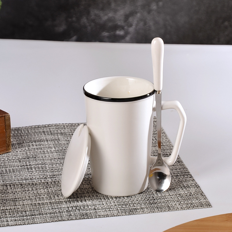 Creativo oro real 520 amor alta taza blanco y negro par simple Oficina leche café