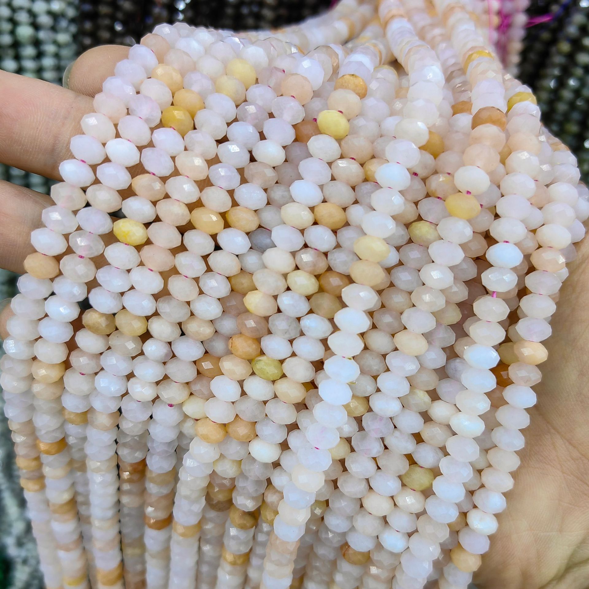 Piedra natural cristal natural 6mm * 4mm faceta divisor de platillo volador cuentas separadoras cuentas dispersas joyas semiacabadas DIY