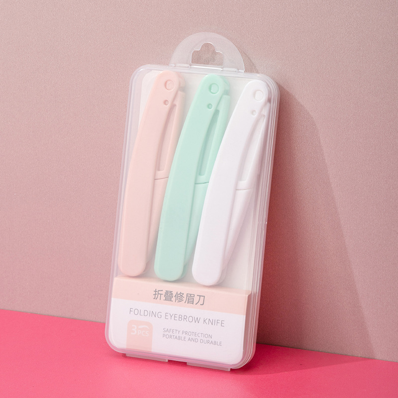 Cuchillo de cejas plegable seguro cuchillo de cejas raspador de cejas para mujeres anti-racazos set de principiantes cuchilla reemplazable en línea popularidad en vivo