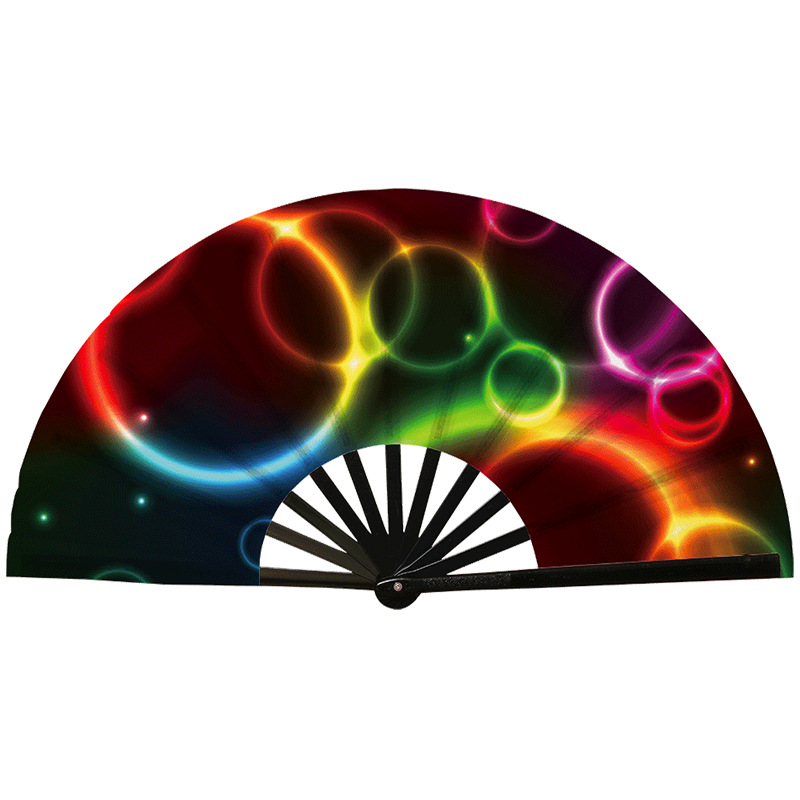 Abanico Plegable de Kung Fu de Plástico, Colorido, para Conciertos y Fiestas