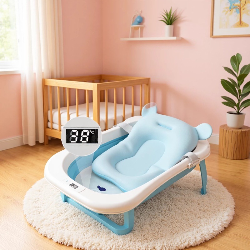 Bebé bañera plegable para niños pequeños sentados y acostados bebés bañera pequeña para niños hogares productos infantiles recién nacidos