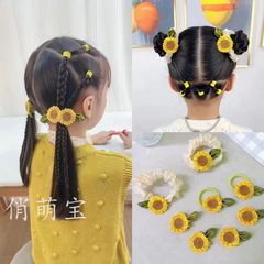 かわいいヒマワリの髪のひものヘアピンの腸のひもの子供の甘い森系insのヘアピンの少女は清新です。