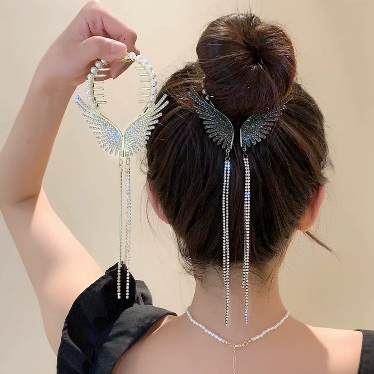Hairgrip with tassels, orchid, clips included, high-quality style