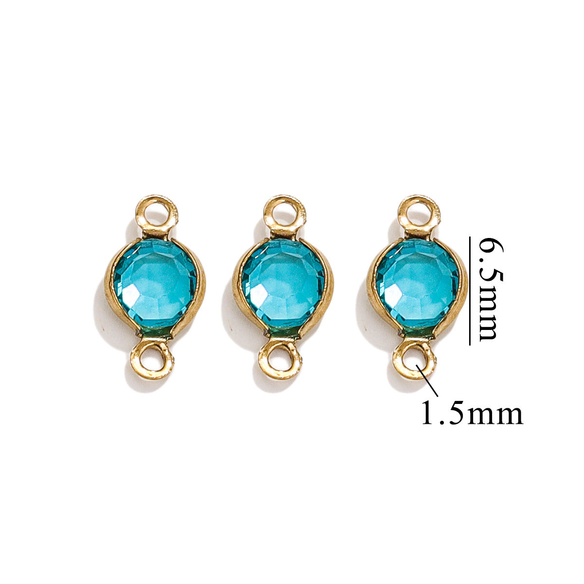 Accesorios redondos de acero inoxidable de color simple conector de cristal DIY joyería cadena collar de pulsera redonda