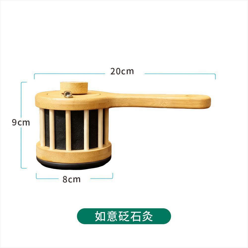 Bian Stone Moxa Stick Handheld Moxibustion Box Gua Sha Cup Massage Warmer Wooden Moxa Burner preparation