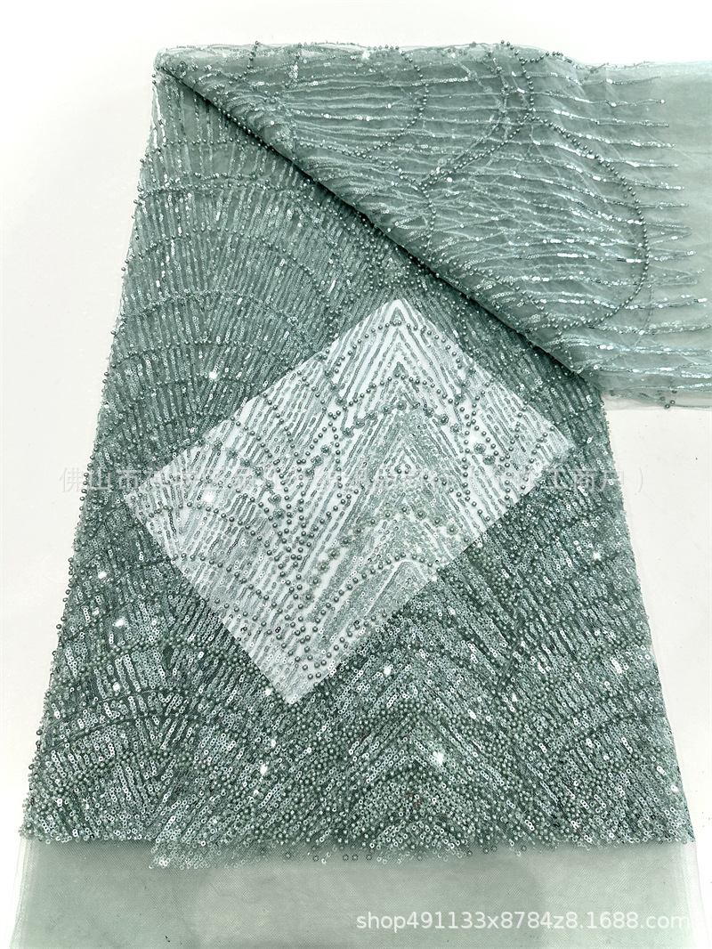 Tejido de bordado de industria pesada, tejido de bordado de sequinilla, tela de malla, cuentas de bordado, fabricantes de tela de bordado en stock al por mayor image 13