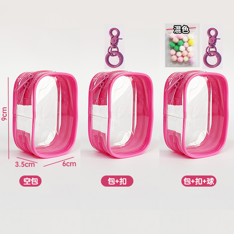 Double zipper square bag - barbie pink (zipper closure)