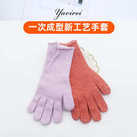 羊绒防滑针织2024新款保暖立体绞花加厚日韩分指多用直批手套防风
