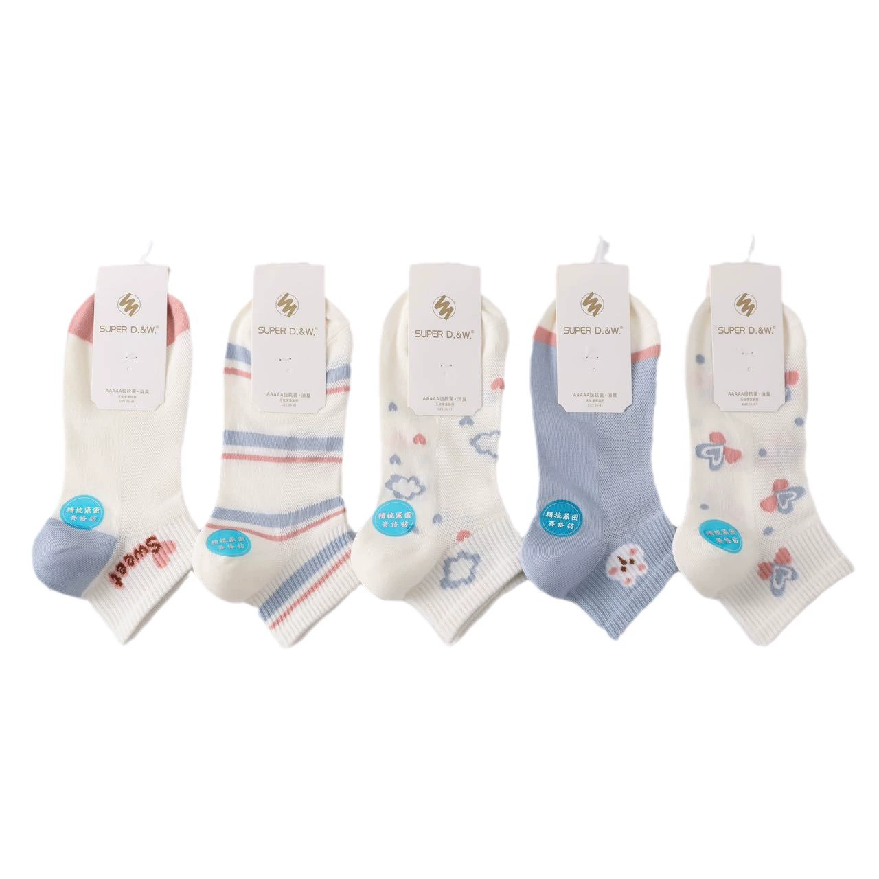 Summer fresh socks, cartoon rabbit, combed cotton
