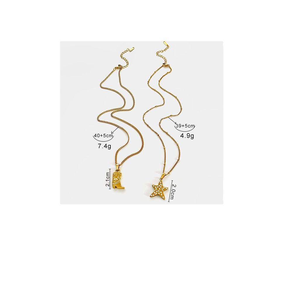 Collier femme avec pendentif étoile et strass étincelants_voghion.com