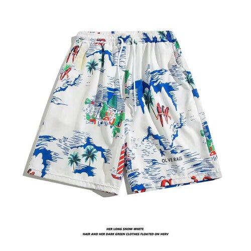 Hawaiian beach shorts, men's summer new quick-drying casual sweatpants, Sanya seaside vacation all-matching quarter pants