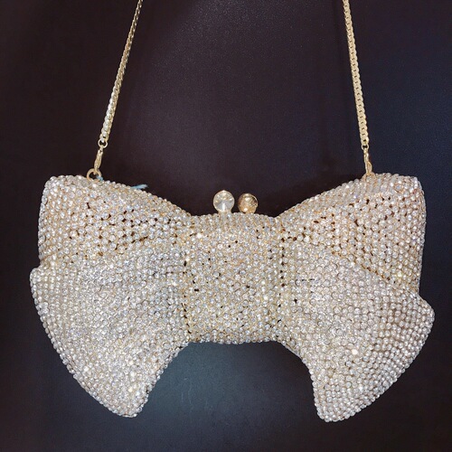  new cross-border bow diamond dinner bag foreign trade banquet full diamond clutch bag small cosmetic bag women's bag