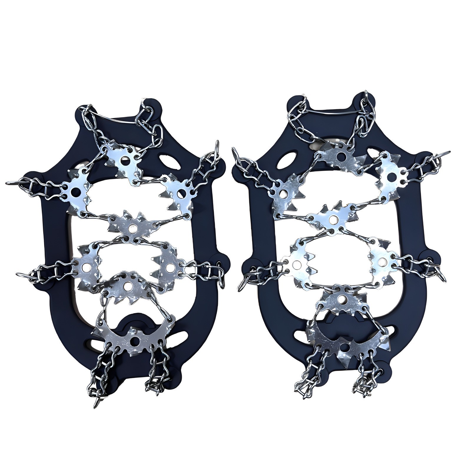Factory direct sales of 24-tooth anti-slip crampons, Amazon best-selling stainless steel chain crampons, essential for anti-slip mountaineering.
