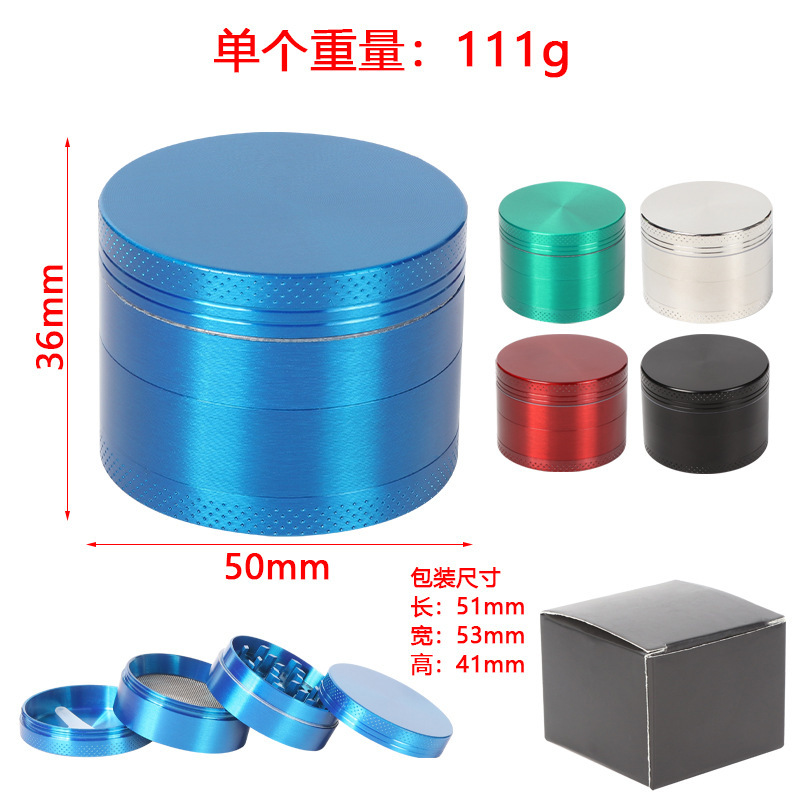 Venta directa de fábrica Molino de tabaco plano de cuatro capas de aleación de zinc transfronterizo Molino de tabaco personalizado