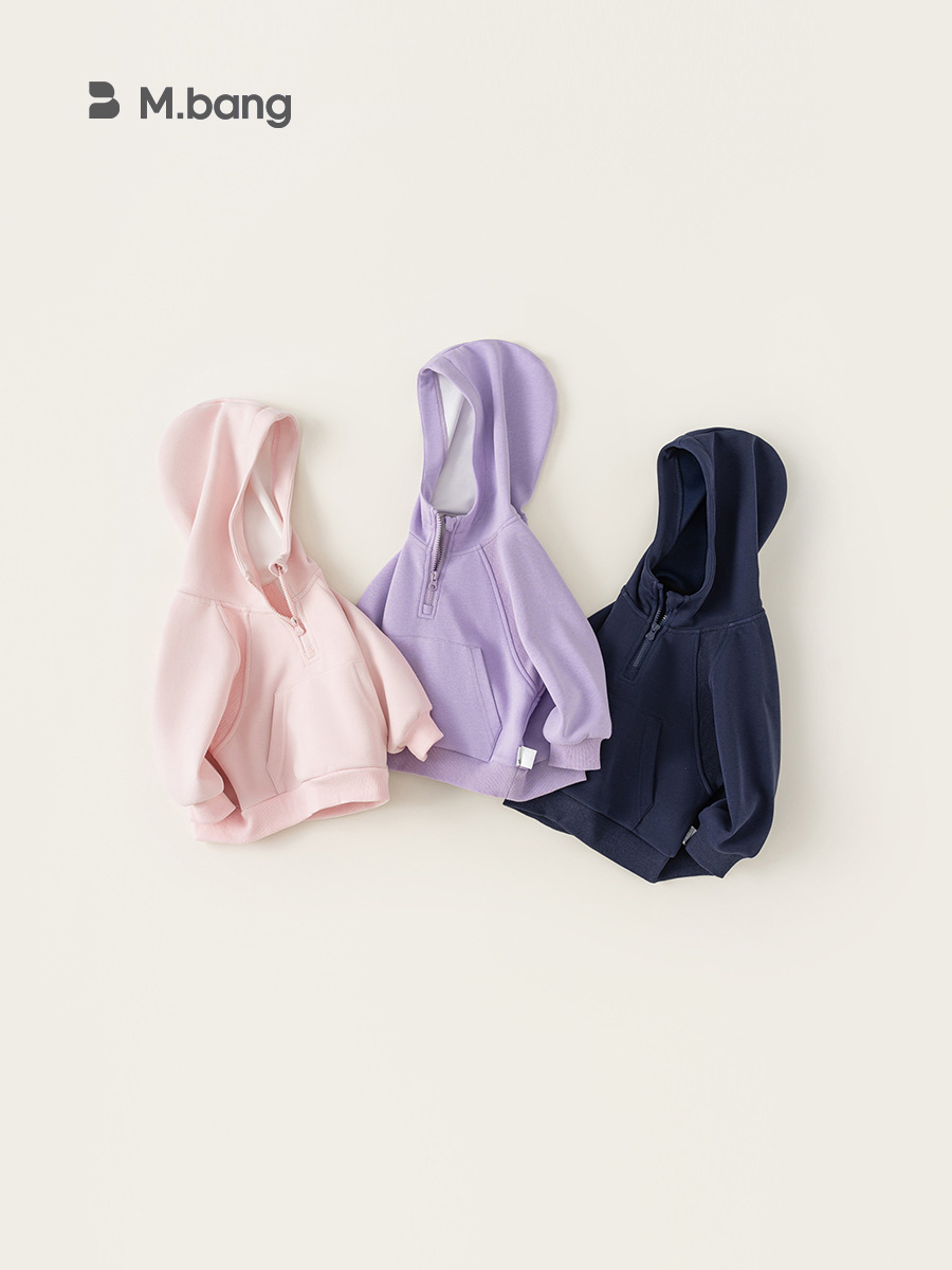 Bangchoan ropa infantil chaqueta con capuz de niña nuevo otoño bebé medio cremallera chaqueta chaqueta ropa infantil