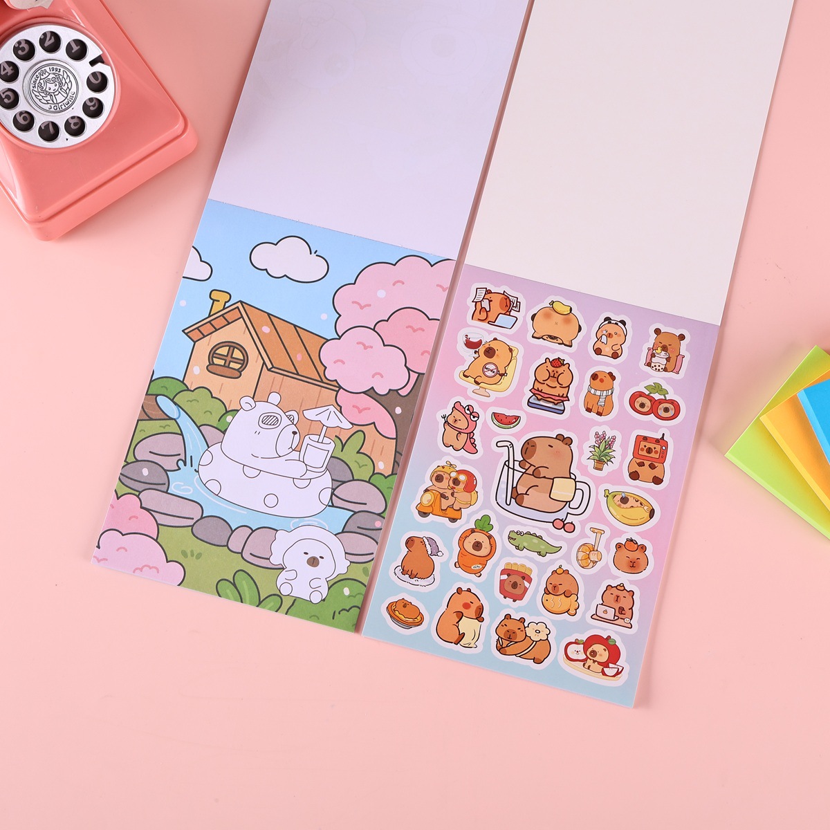 2 - en - 1 pegatinas llenas de libros de dibujos para niños DIY dibujos animados dibujos lindos rompecabezas niñas acuarelas libros de colorear