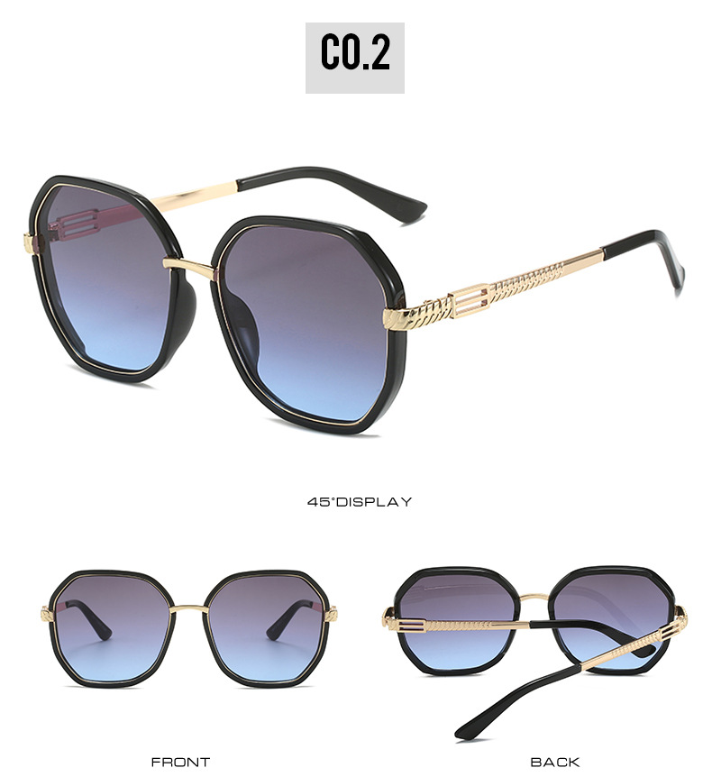55g Weight Full Frame Glasses Structure Sunglasses Classification Elegant Square PC UV400 Protection Round Frame Patchwork Full Frame Women's Sunglasses