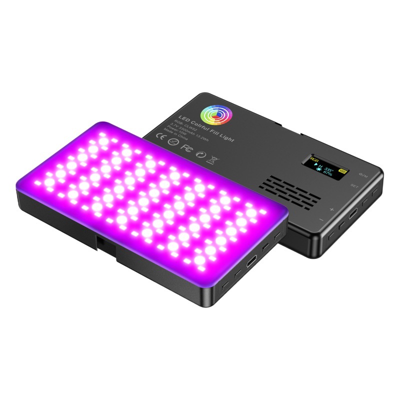 Al Aire Libre de carga a todo color serie RGB de mano pequeña Luz de bolsillo portátil LED Luz de relleno de teléfono móvil luz de la foto de la boda