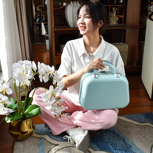 Japanese-style makeup box gift set, portable mini 14-inch hand-held suitcase for women, luggage strap, fresh and cute, student-friendly