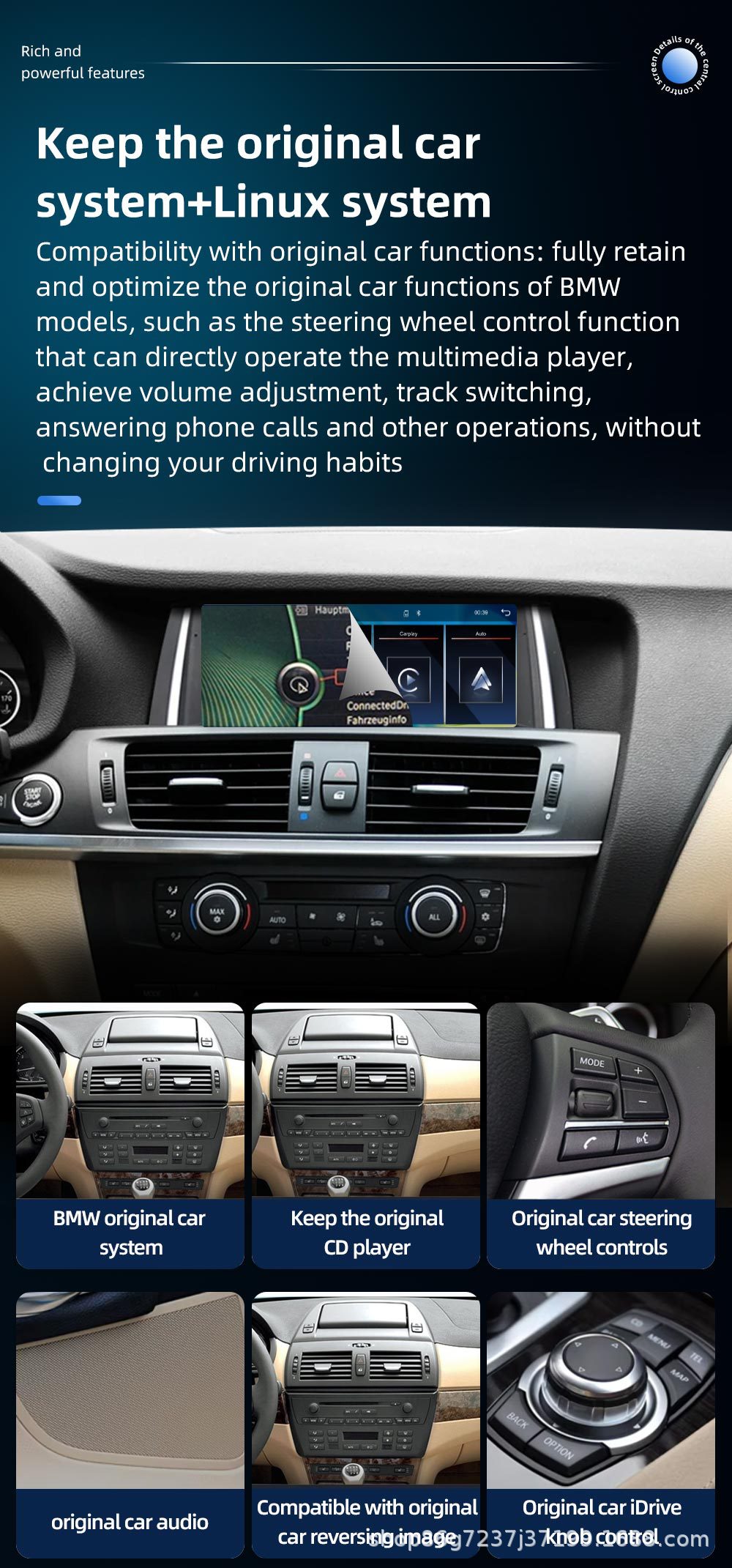 Suitable for Bmw X3 F25 X4 F26 8.8inch Android Bluetooth Car Player Carplay Navigation One