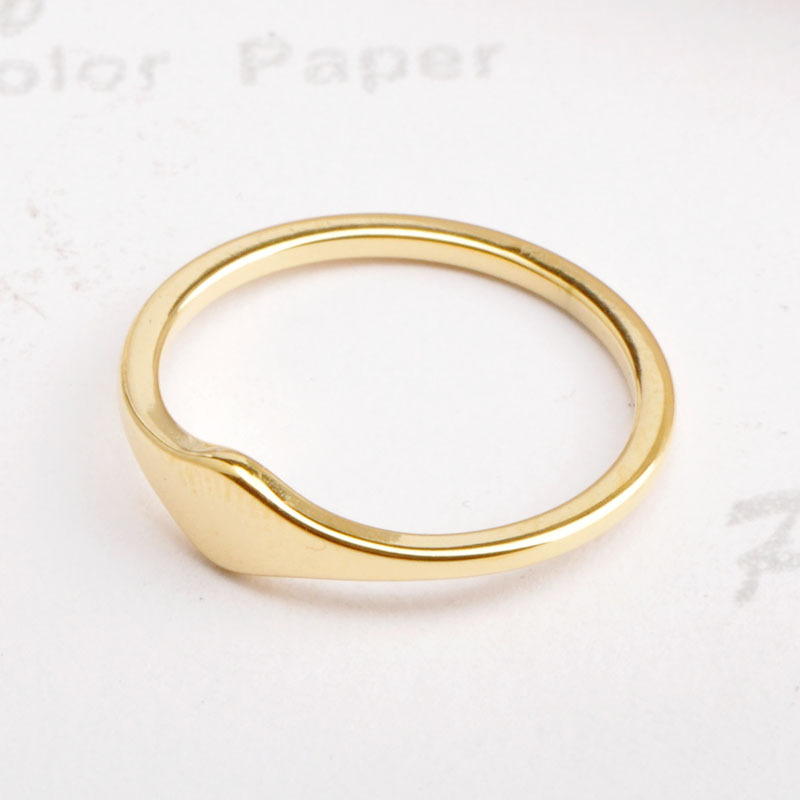 Titanium Steel 18K Gold Plated Simple Style Plating Geometric Rings display picture 3