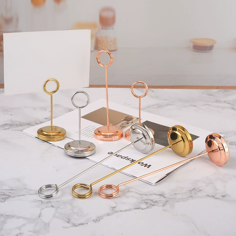 Держатель меню из нержавеющей стали, свадебный банкет отеля, держатель меню ресторана, позолоченный круглый держатель для карточек меню