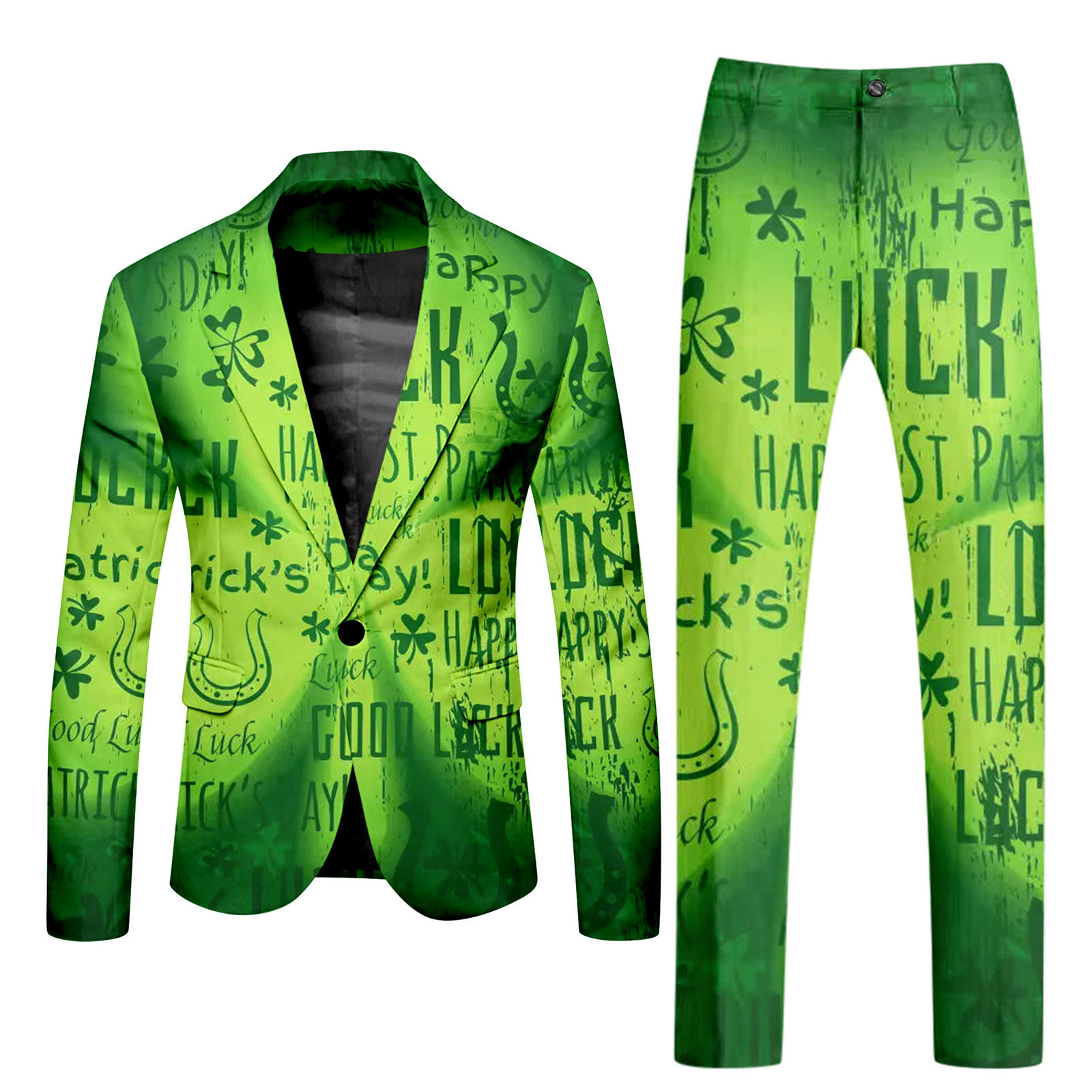 Traje verde fresco y enérgico Traje de estilo de personalidad casual de negocios Traje de un solo botón Pantalones delgados WL8-MR7
