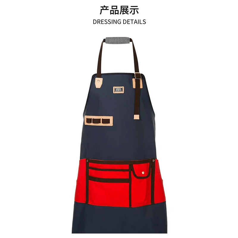 Comercio exterior transfronterizo delantal de tela de Oxford jardín bar barista restaurante barbería ropa de trabajo delantal de cocina al por mayor